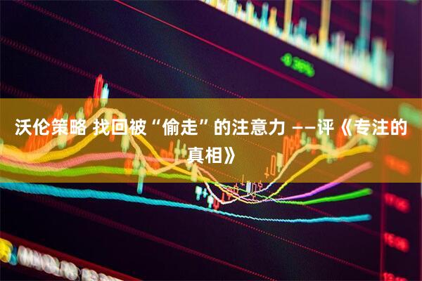 沃伦策略 找回被“偷走”的注意力 ——评《专注的真相》